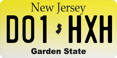 NJ license plate D01HXH