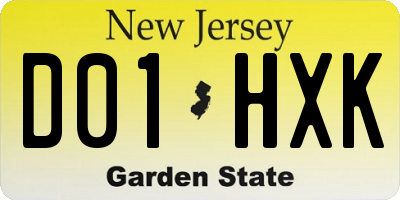 NJ license plate D01HXK