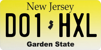 NJ license plate D01HXL