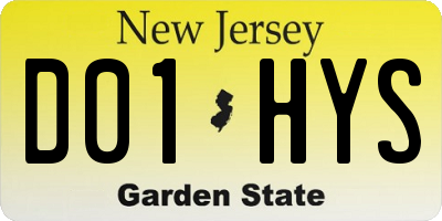 NJ license plate D01HYS