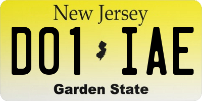 NJ license plate D01IAE