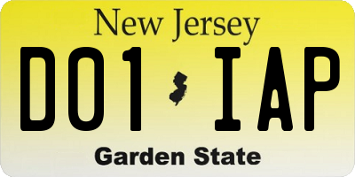 NJ license plate D01IAP