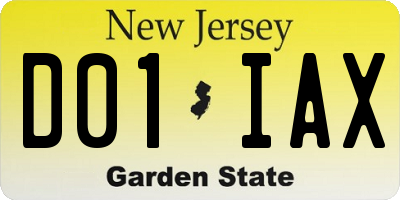 NJ license plate D01IAX