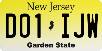 NJ license plate D01IJW