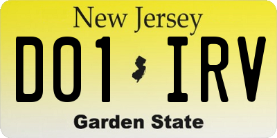 NJ license plate D01IRV