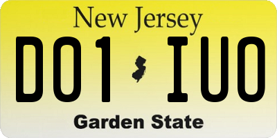 NJ license plate D01IUO