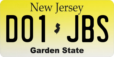 NJ license plate D01JBS