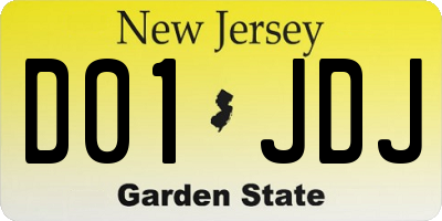 NJ license plate D01JDJ