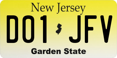 NJ license plate D01JFV