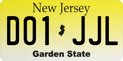 NJ license plate D01JJL