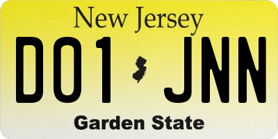 NJ license plate D01JNN