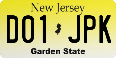 NJ license plate D01JPK