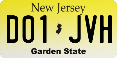 NJ license plate D01JVH