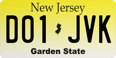 NJ license plate D01JVK