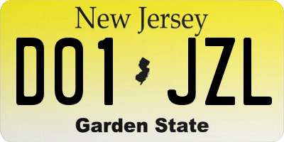 NJ license plate D01JZL