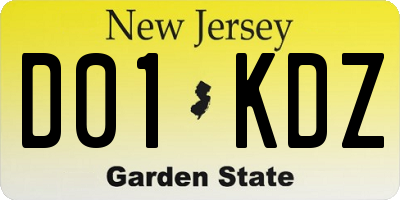 NJ license plate D01KDZ