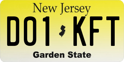 NJ license plate D01KFT