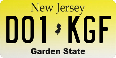 NJ license plate D01KGF