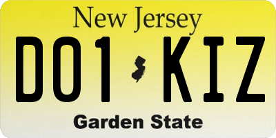 NJ license plate D01KIZ