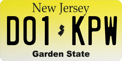 NJ license plate D01KPW
