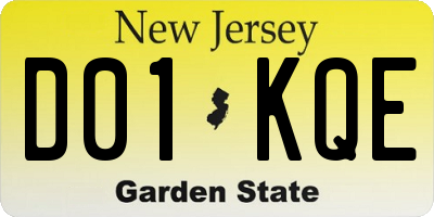 NJ license plate D01KQE