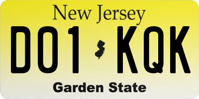 NJ license plate D01KQK