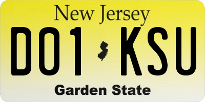 NJ license plate D01KSU