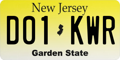 NJ license plate D01KWR