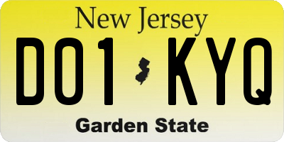 NJ license plate D01KYQ