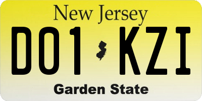 NJ license plate D01KZI