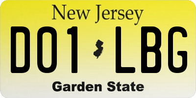 NJ license plate D01LBG