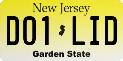 NJ license plate D01LID