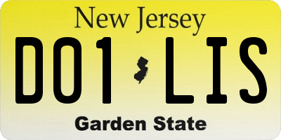 NJ license plate D01LIS