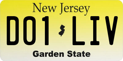 NJ license plate D01LIV