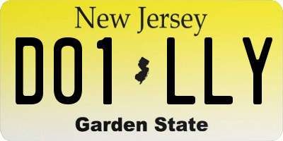 NJ license plate D01LLY