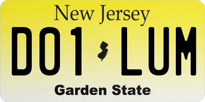 NJ license plate D01LUM