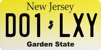 NJ license plate D01LXY
