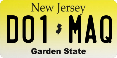 NJ license plate D01MAQ