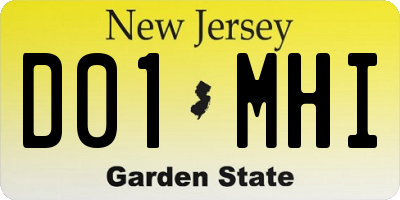 NJ license plate D01MHI