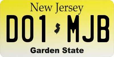 NJ license plate D01MJB
