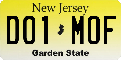 NJ license plate D01MOF