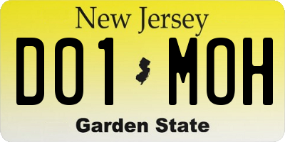 NJ license plate D01MOH