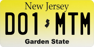 NJ license plate D01MTM