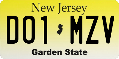 NJ license plate D01MZV