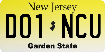 NJ license plate D01NCU