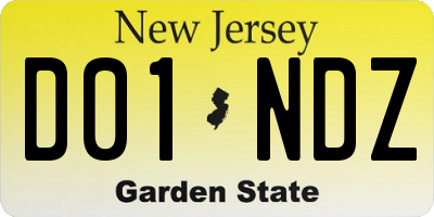 NJ license plate D01NDZ
