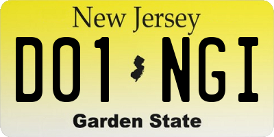 NJ license plate D01NGI