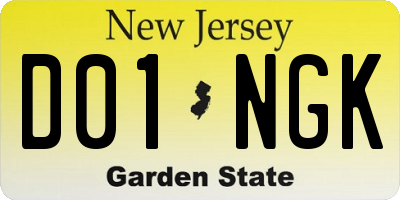 NJ license plate D01NGK