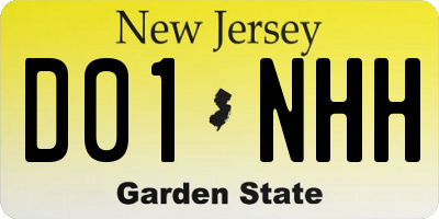 NJ license plate D01NHH