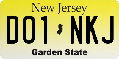 NJ license plate D01NKJ